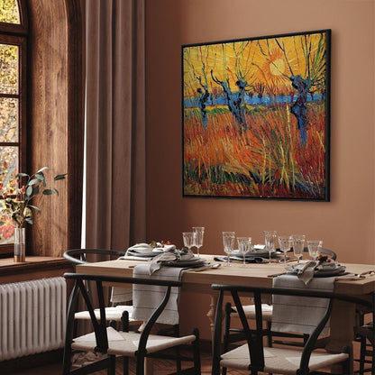 Leinwandbild - Vincent van Gogh – Willows at Sunset