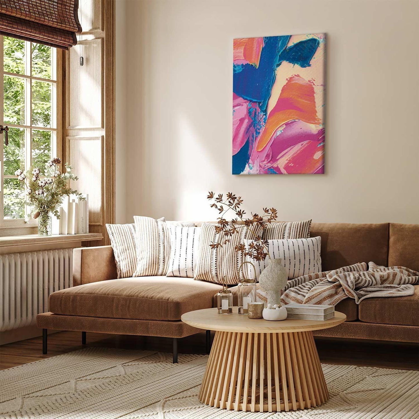 Leinwandbild - Energetic Shapes - Dynamic Oil Paint Composition on Canvas