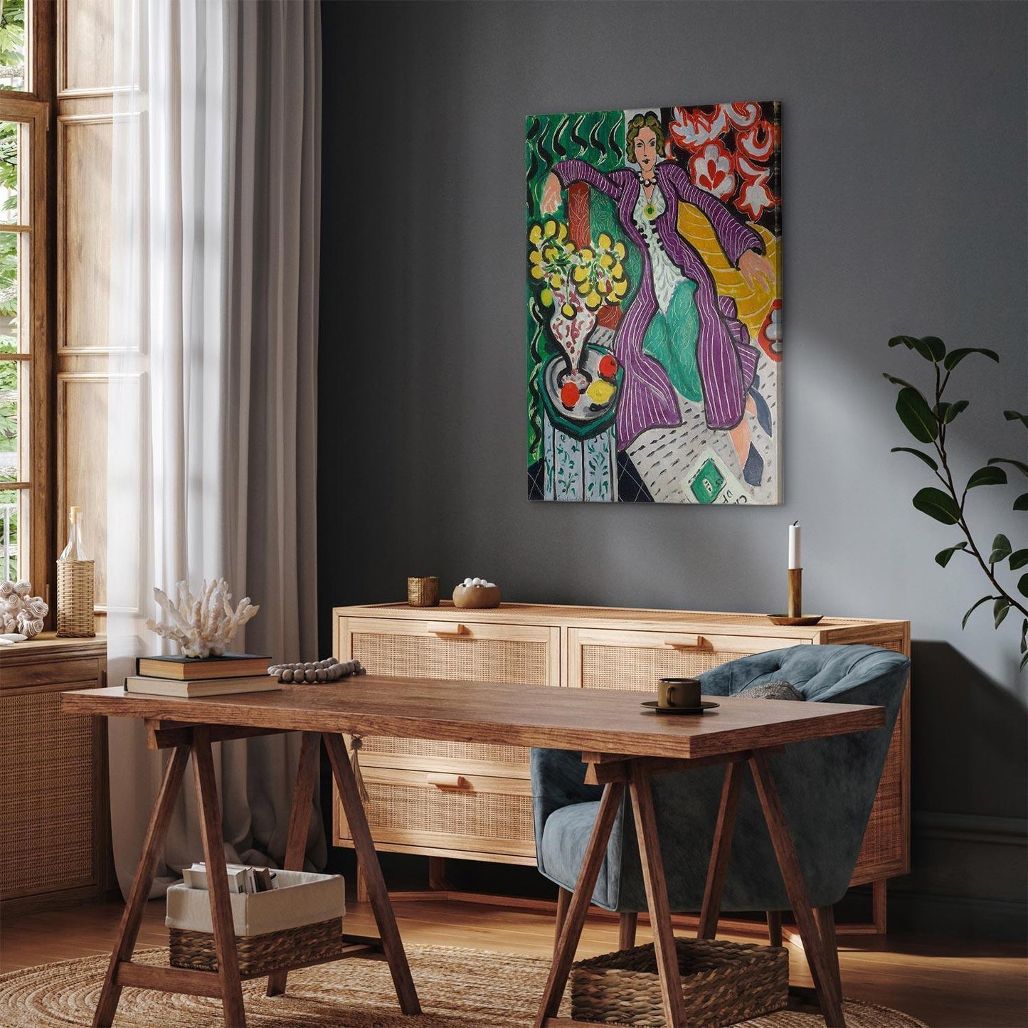 Leinwandbild - Henri Matisse – Woman in a Purple Coat