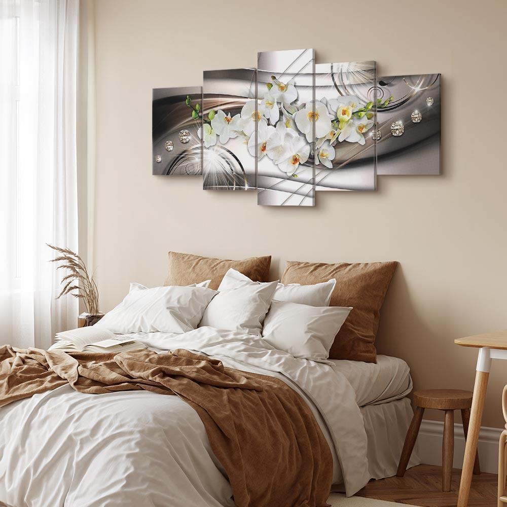 Leinwandbild - Orchid with Diamonds