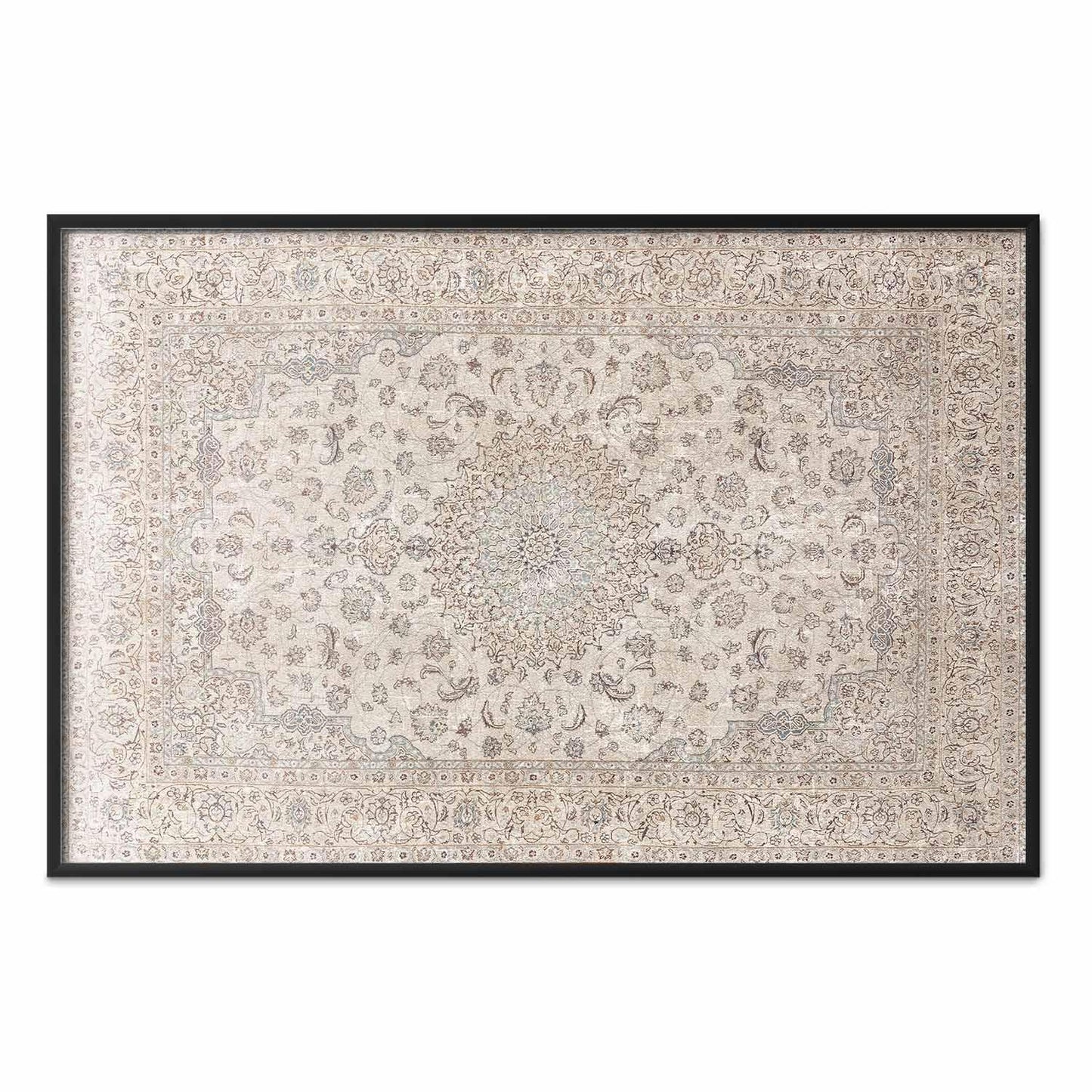 Poster - Sand Carpet - Worn Persian Rug with Rich Ornamental Motifs
