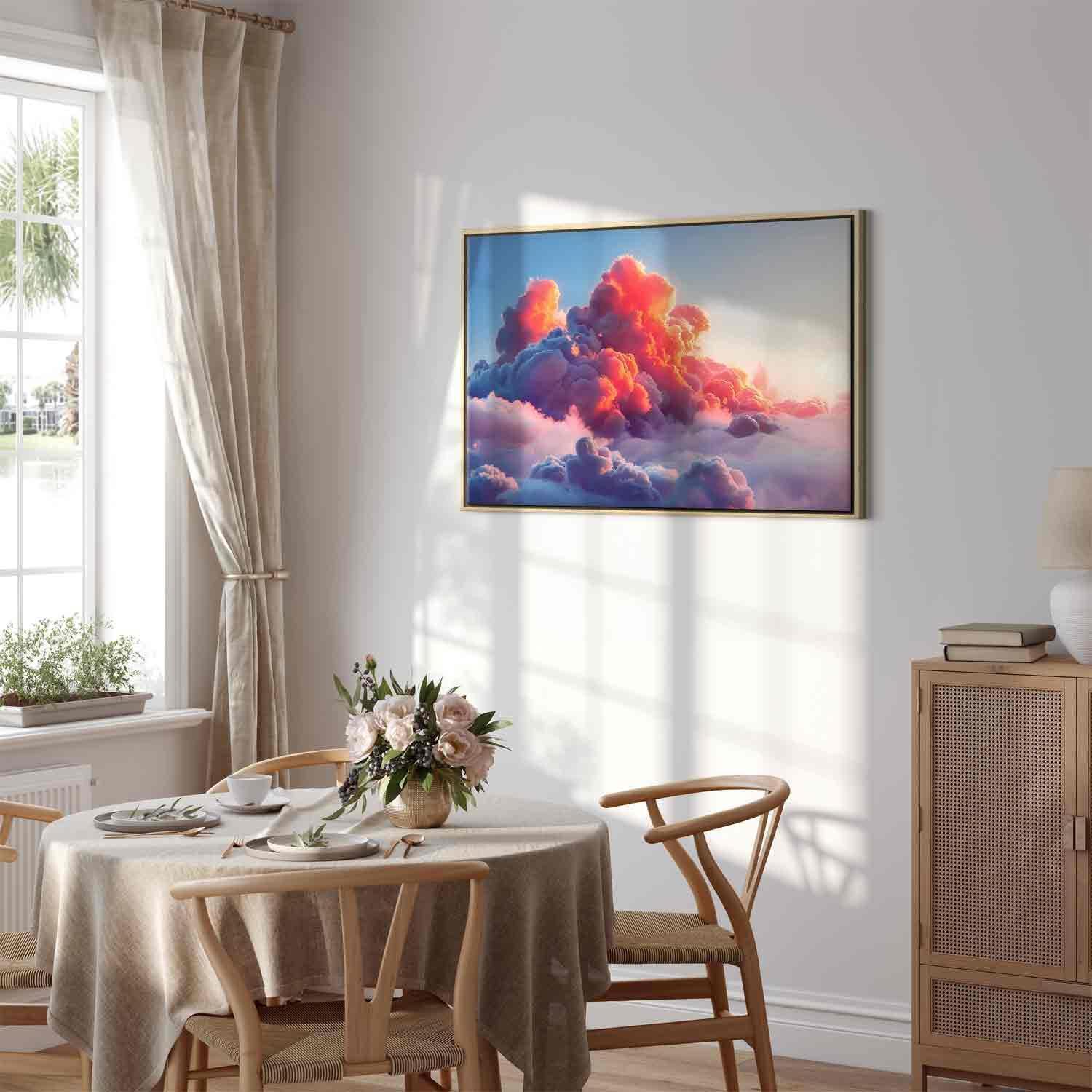 Leinwandbild - Twilight Spectacle: Clouds in Shades of Pink and Violet Artgeist