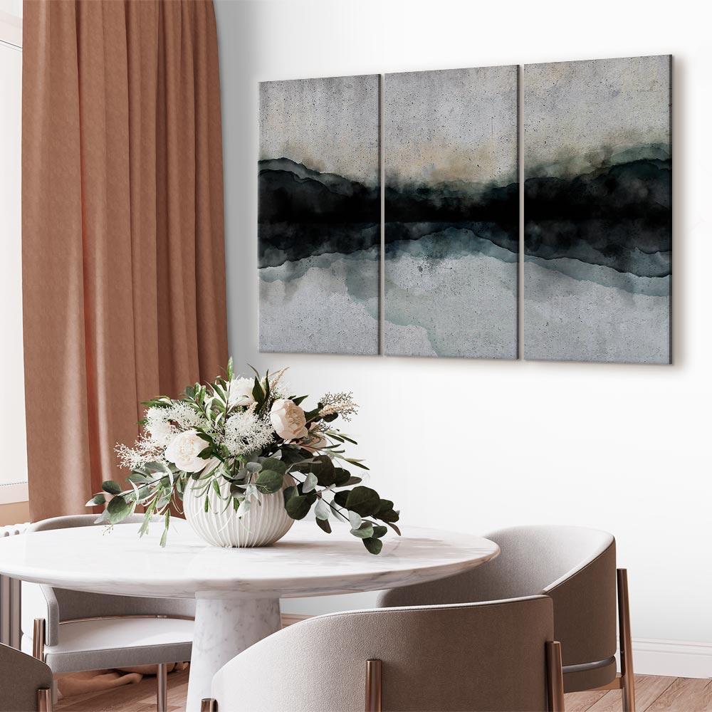 Leinwandbild - Mountain Surface of the Lake (3 Parts)