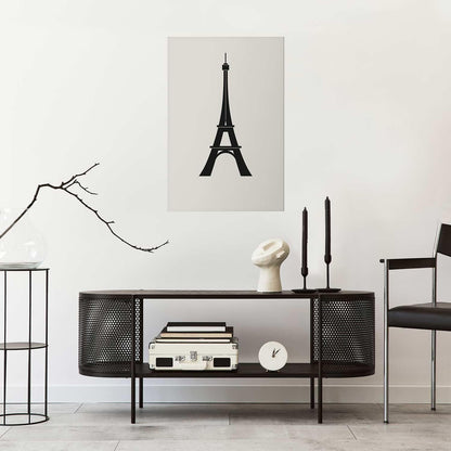 Poster - Eiffel Tower Simple Black-and-White Graphic Artgeist