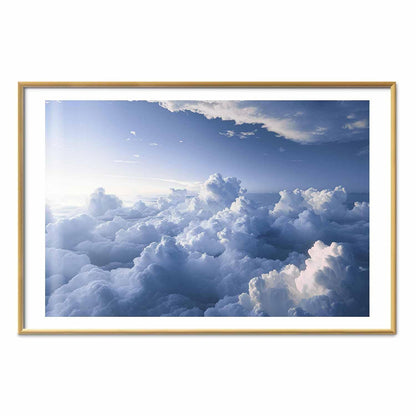 Poster - Aerial Landscapes: Sunbeams Illuminating Puffy Cloud Formations
