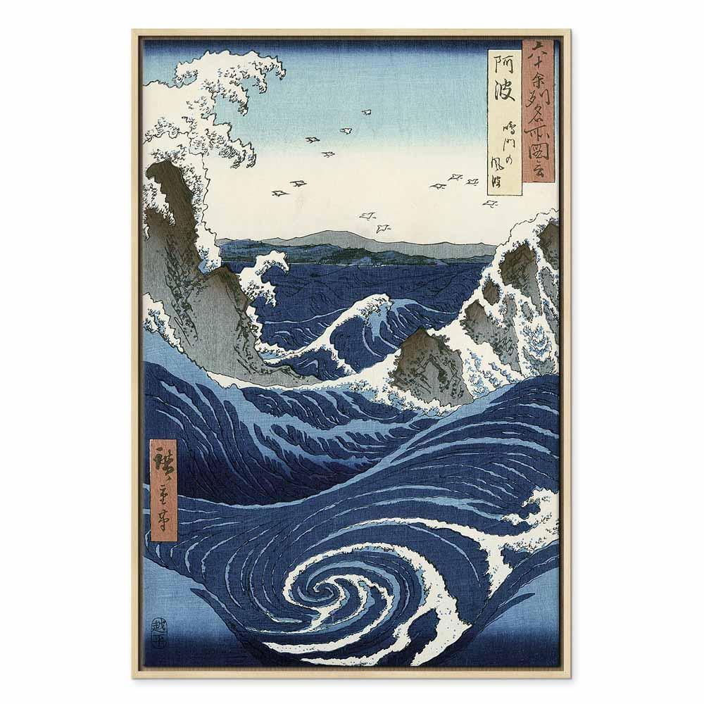 Leinwandbild - Utagawa Hiroshige – View of the Naruto whirlpools at Awa