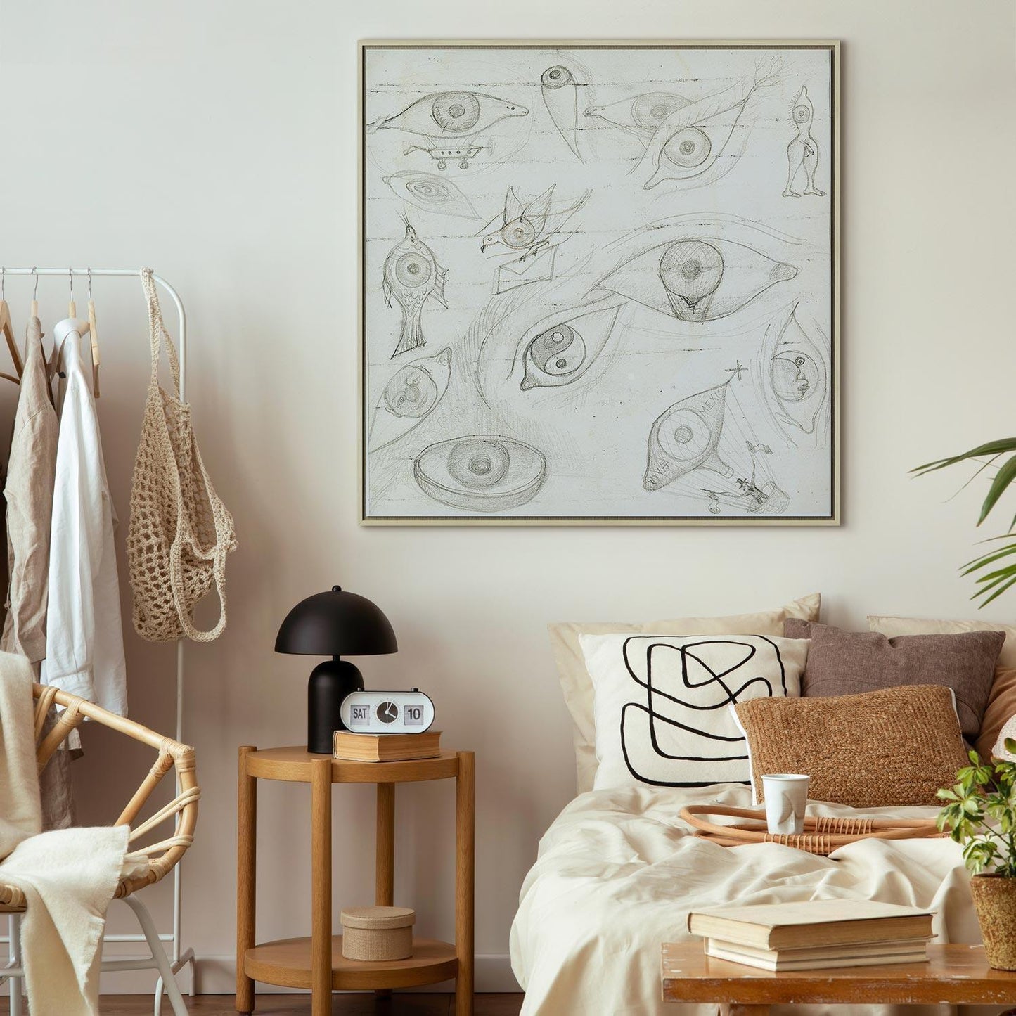 Leinwandbild - Frida Kahlo – Drawing of Eyes