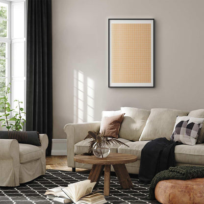 Poster - Lines and Noise - a wavy grid in shades of orange Artgeist