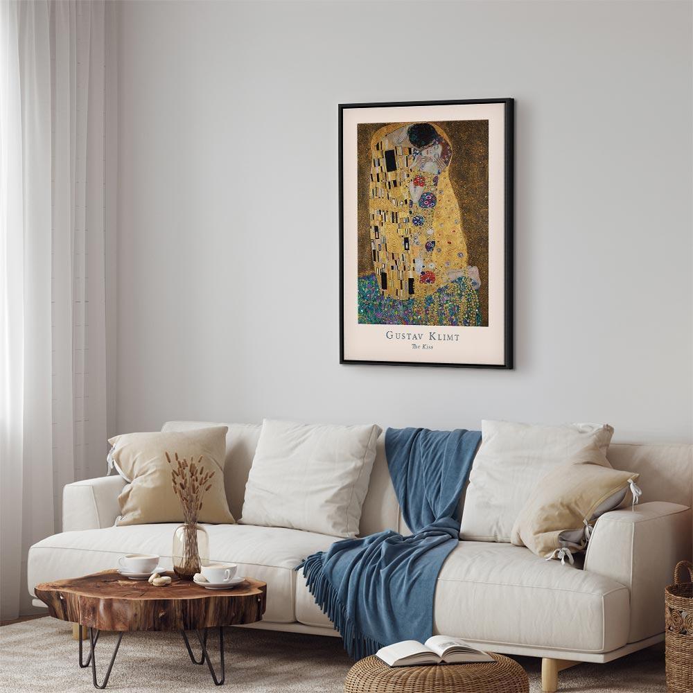 Leinwandbild - Gustav Klimt - The Kiss (1 Part) Vertical