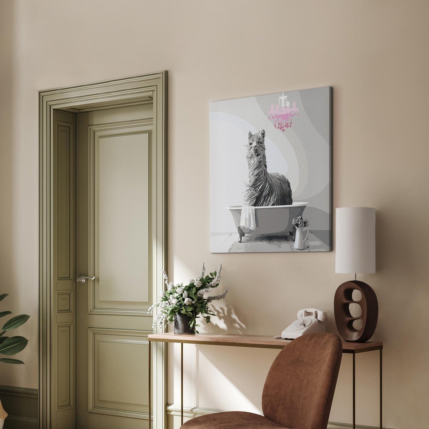 Malen nach Zahlen - Lama in the Bathtub