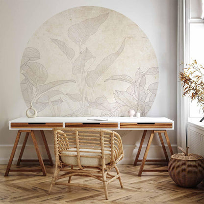 Runde Fototapete - Subtle exotic plants