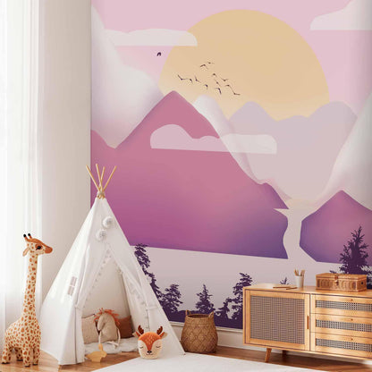 Fototapete - Landscape at Sunset - Third Variant