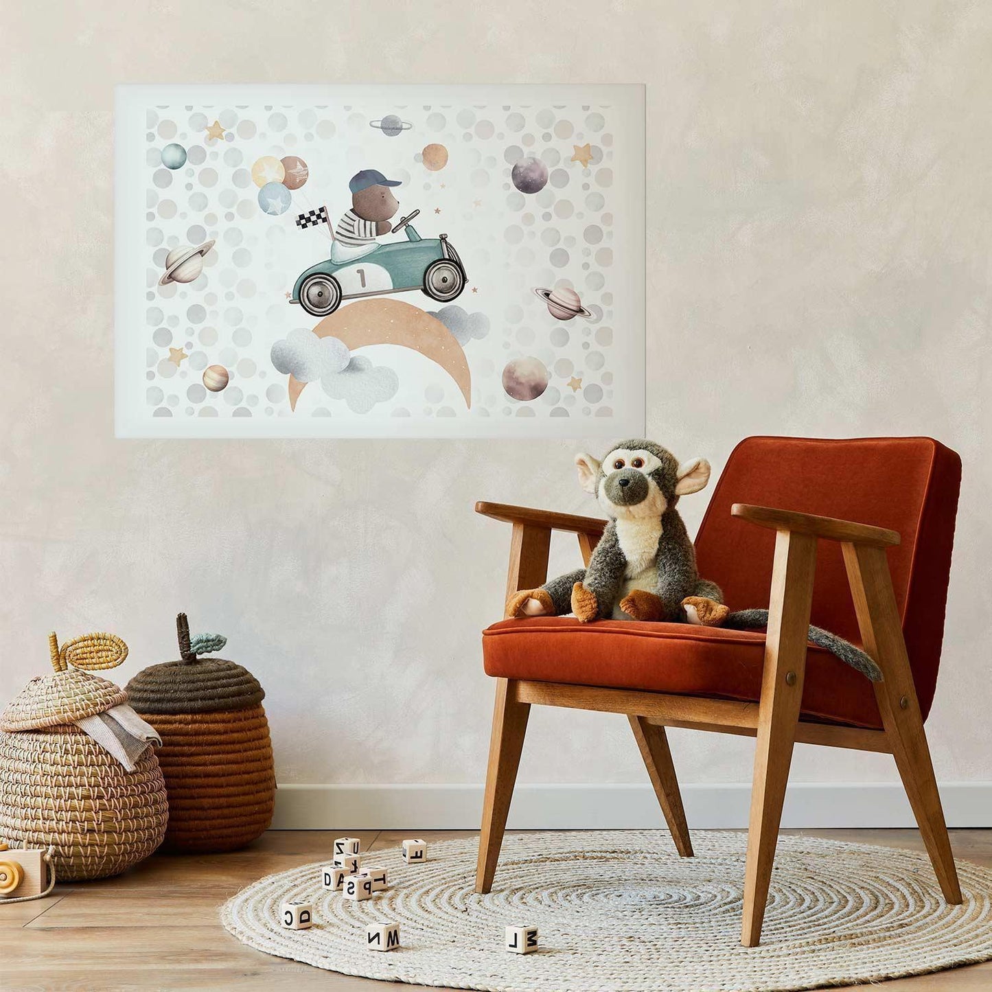 Poster - Bear in a Race Car Artgeist