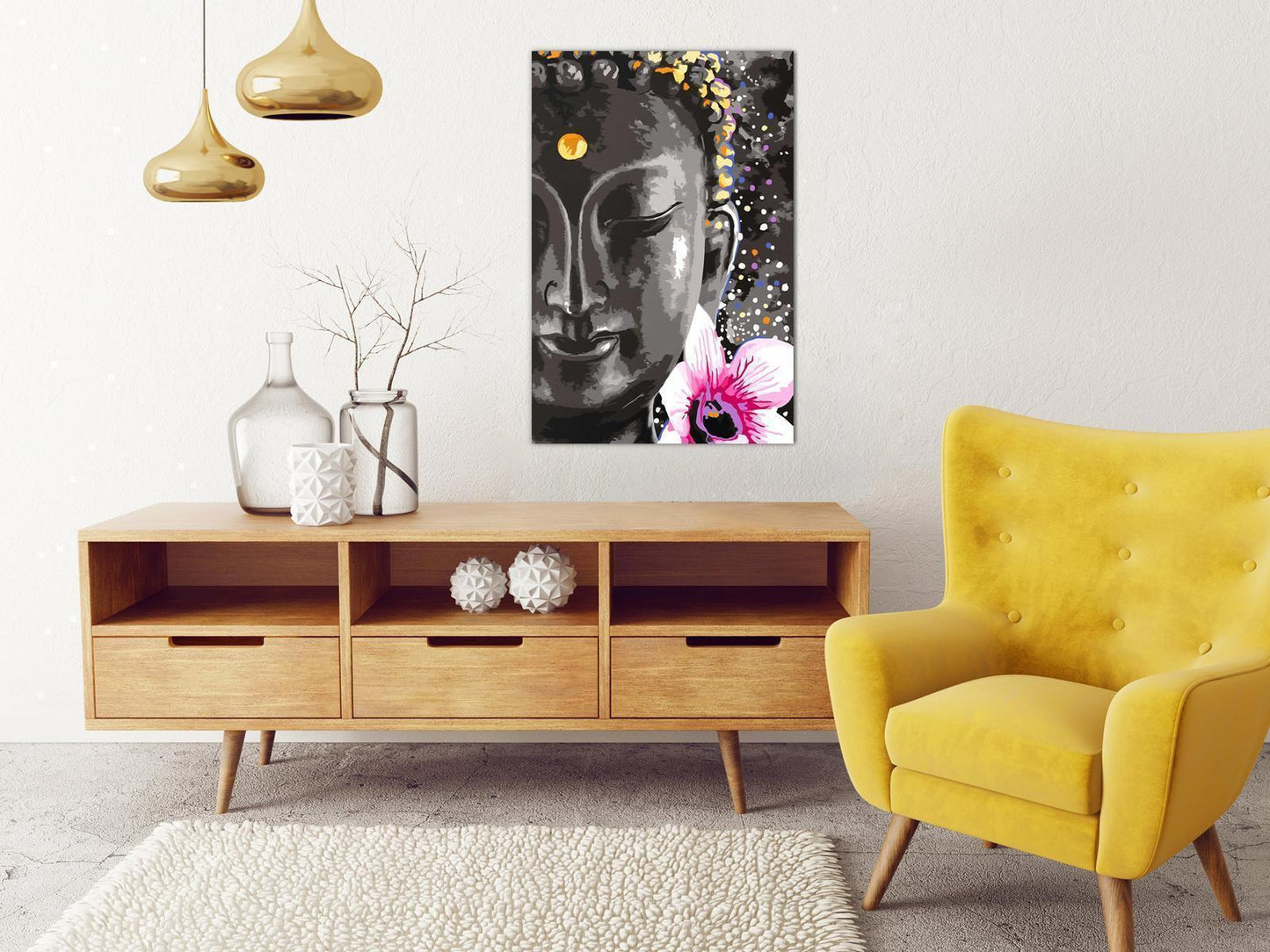 Malen nach Zahlen - Buddha and Flower