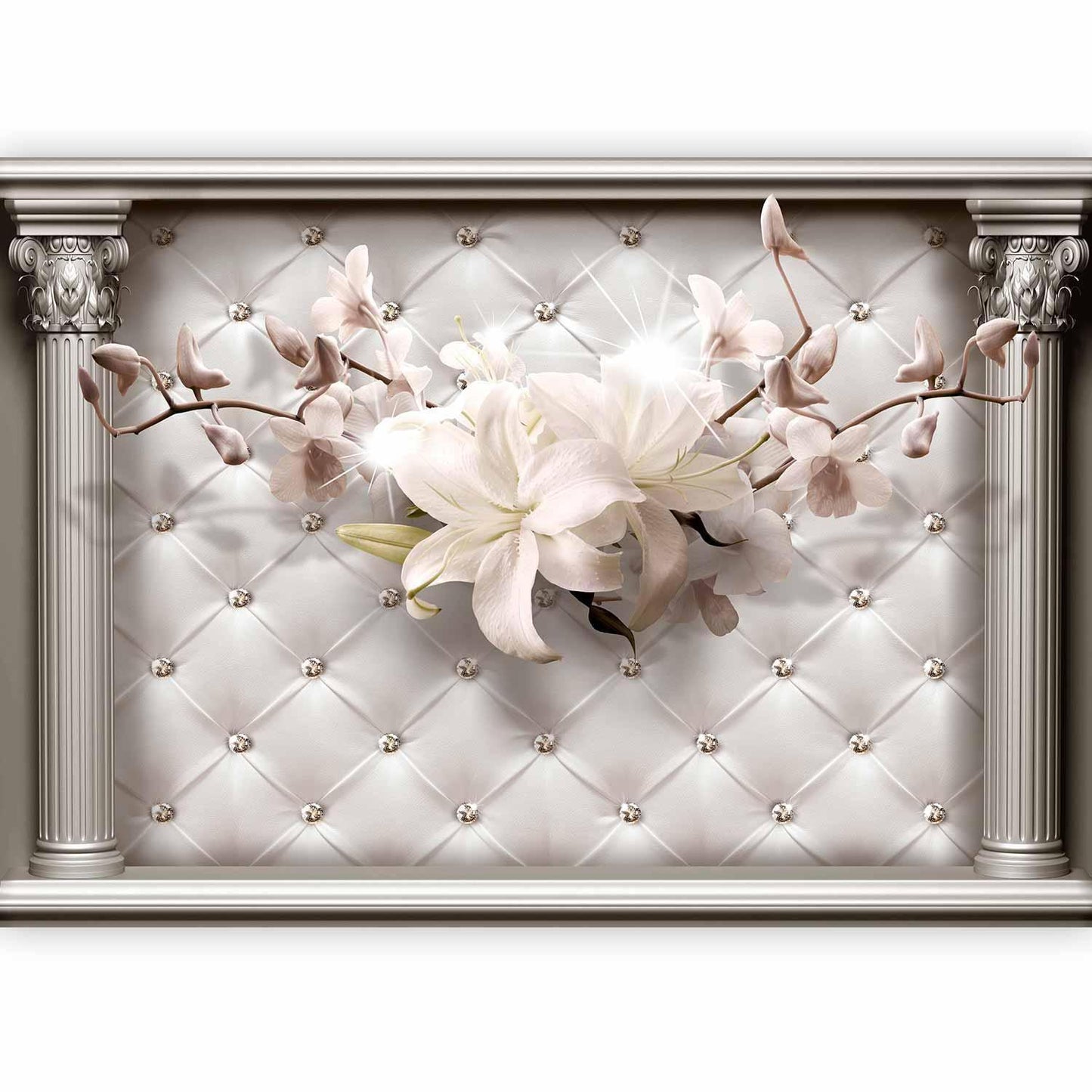 Fototapete Königliche Eleganz - Luxuriöse Wandtapete mit floralen Ornamenten