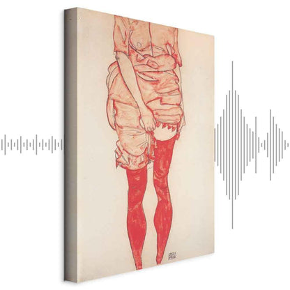 Leinwandbild - Egon Schiele – Standing Woman in Red