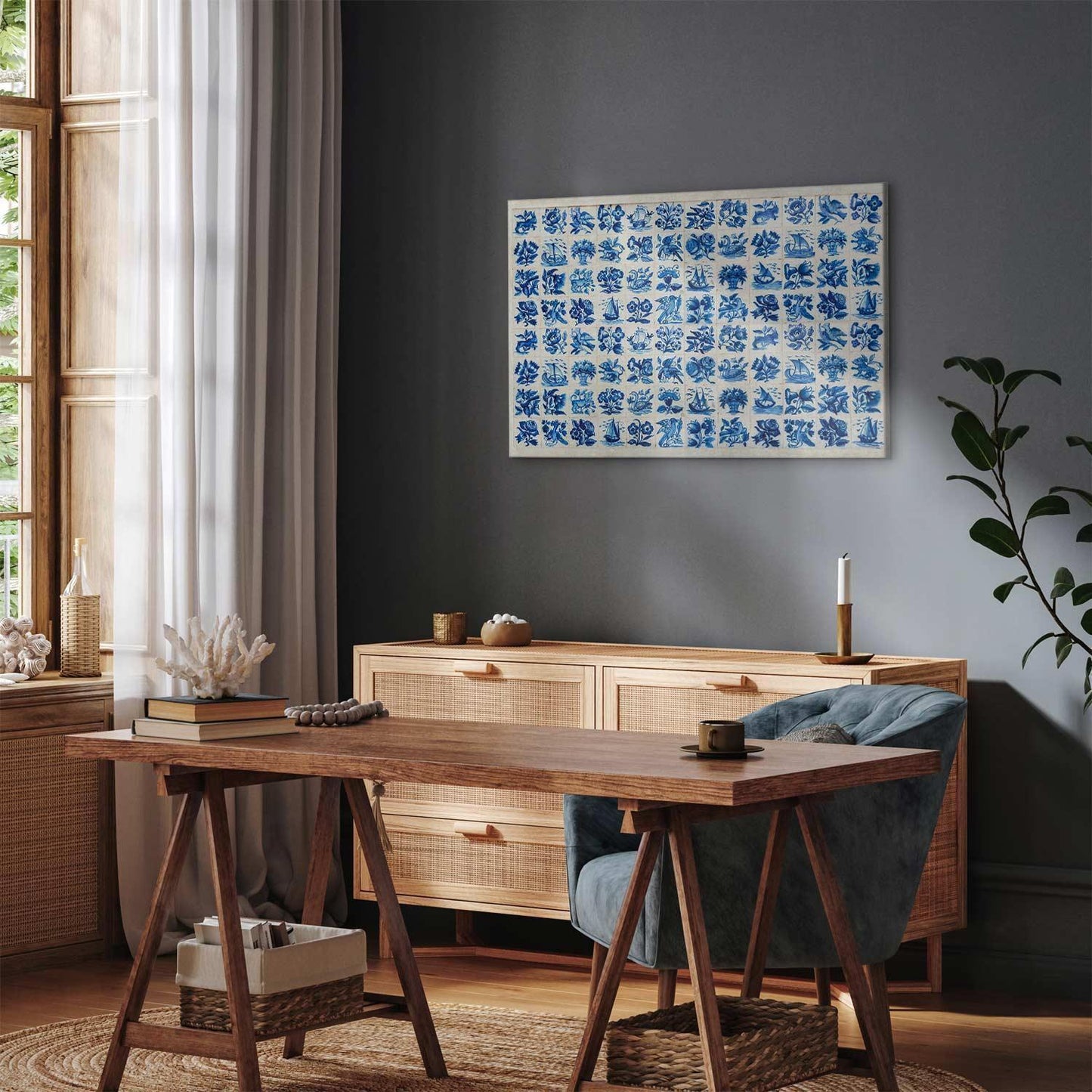 Leinwandbild - Azulejos tiles – traditional Portuguese ceramic tiles