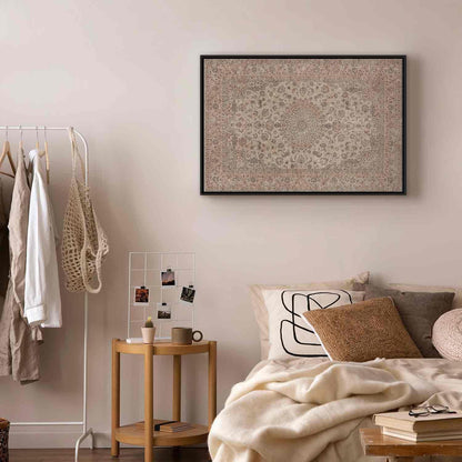 Leinwandbild - Sand carpet - worn Persian carpet with rich decorative motifs