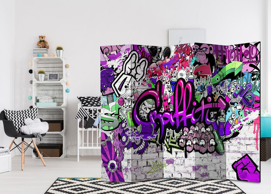 Paravent - Purple Graffiti Artgeist