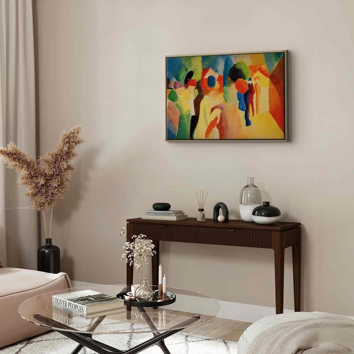 Leinwandbild - August Macke – With a Yellow Jacket