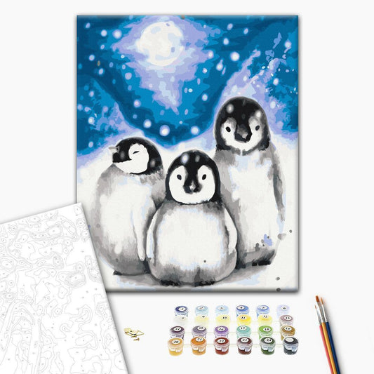 Malen nach Zahlen - Three Penguins