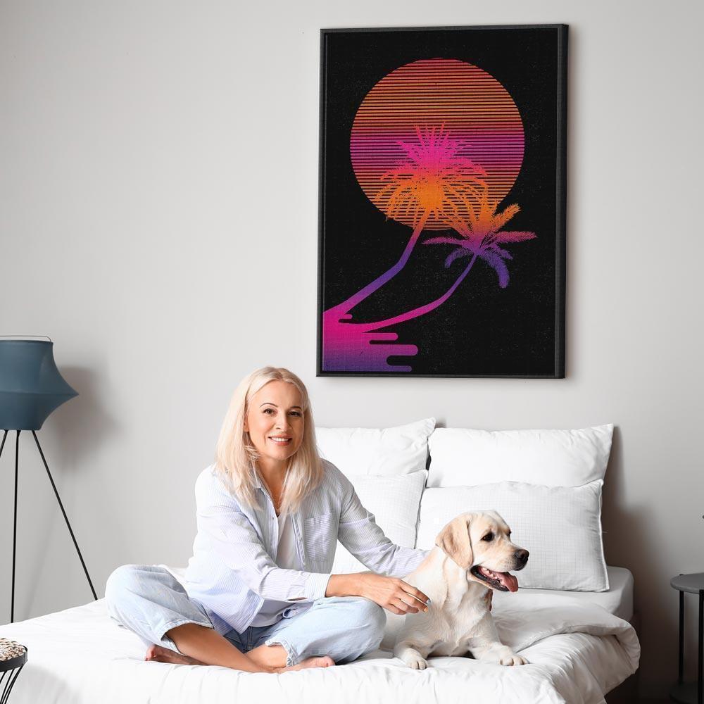 Leinwandbild - Palm at Sunrise (1 Part) Vertical