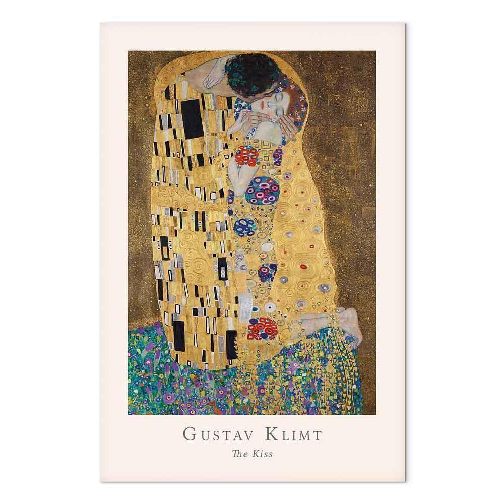 Leinwandbild - Gustav Klimt - The Kiss (1 Part) Vertical