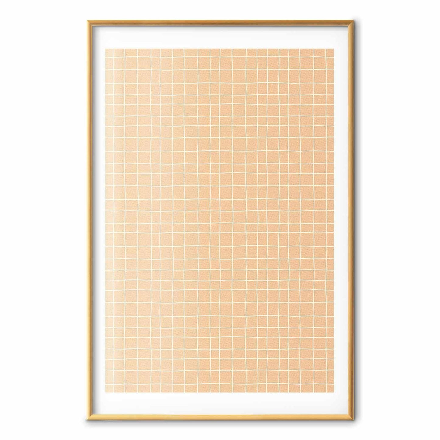 Poster - Lines and Noise - a wavy grid in shades of orange