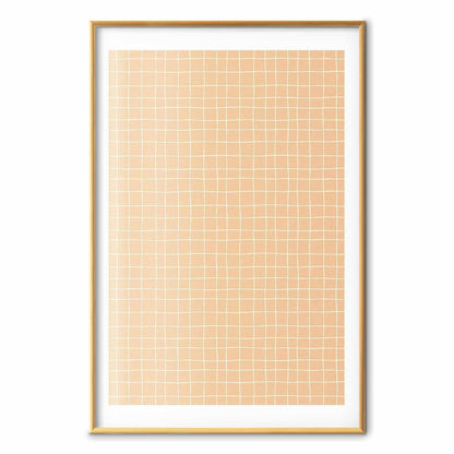 Poster - Lines and Noise - a wavy grid in shades of orange