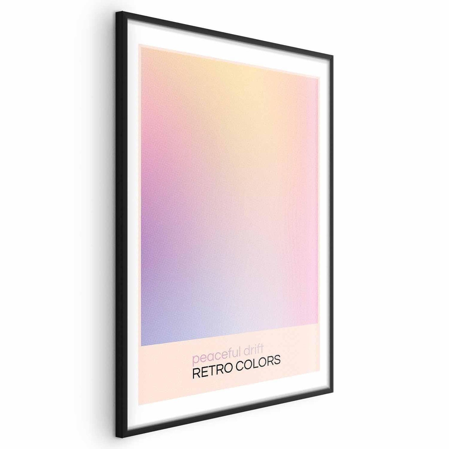 Poster with delicate pastel shades, Peaceful Drift theme, framed wall art.
