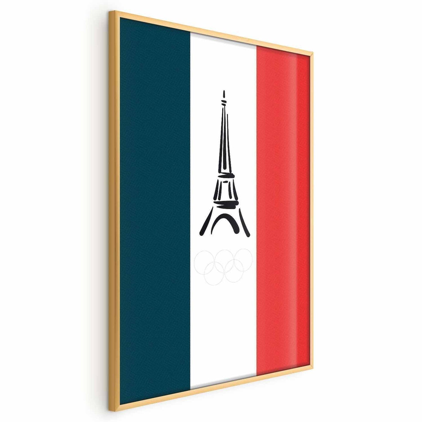 Poster - Graphic Eiffel Tower Against the French Flag Artgeist