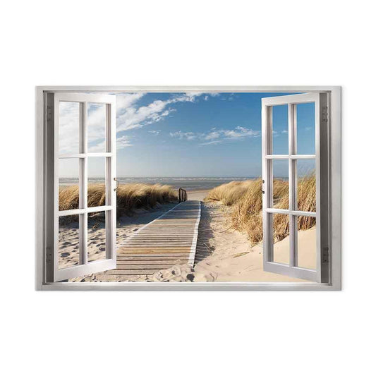 Leinwandbild - Window: View of the Beach
