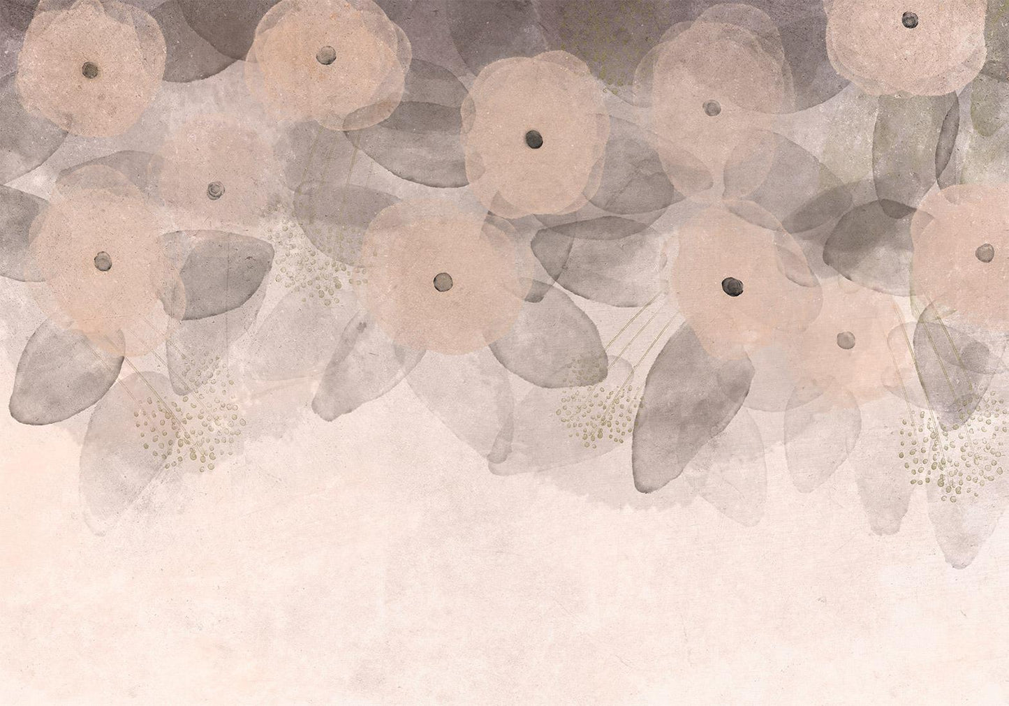 Fototapete - Minimalist meadow - patterns on a delicate beige textured background Artgeist