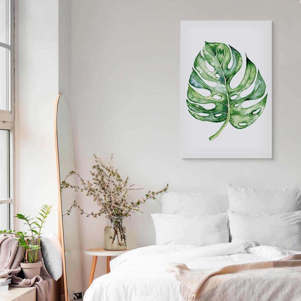 Leinwandbild - Watercolor Monstera (1 Part) Vertical