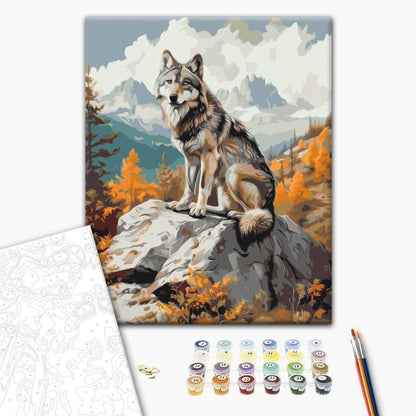 Malen nach Zahlen - Mountain wolf