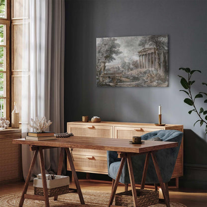 Leinwandbild - Temple on a hill - Greek architecture in subdued colours