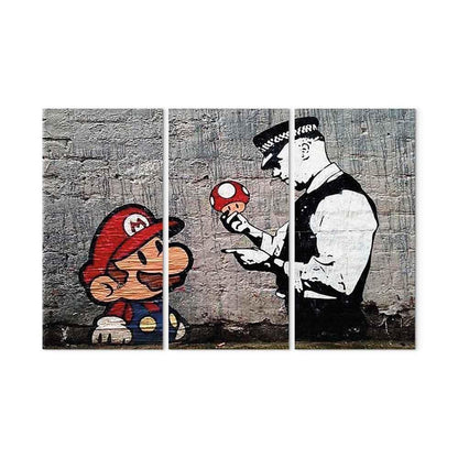 Leinwandbild - Super Mario Mushroom Cop by Banksy