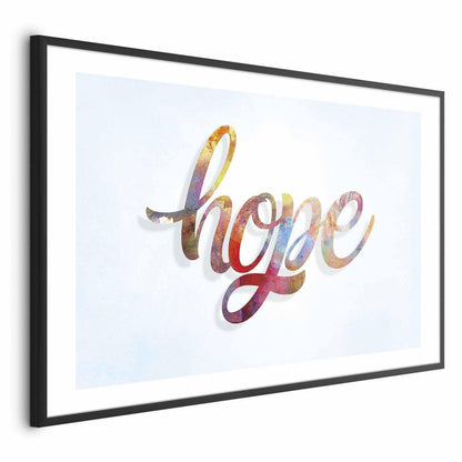 Decorative "Hope" poster with frame, premium quality print.