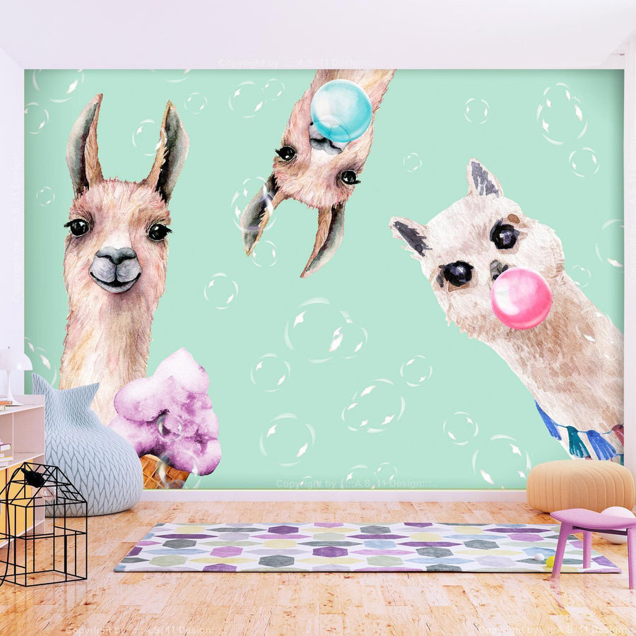 Fototapete - Crazy Llamas Artgeist