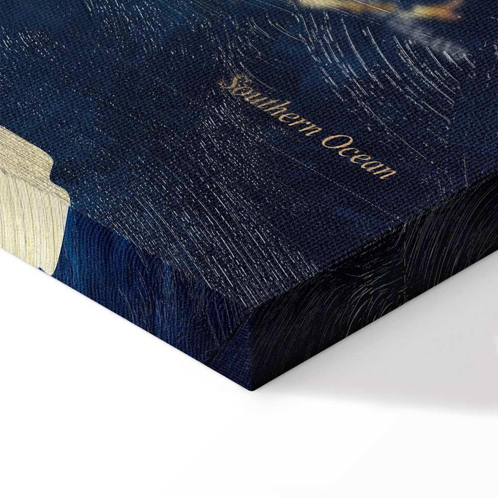 Leinwandbild - World Map: The Dark Blue Depths