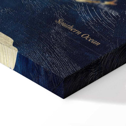 Leinwandbild - World Map: The Dark Blue Depths