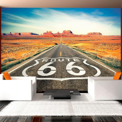 Vintage Fototapete mit Route-66-Motiv im Retro-Look

