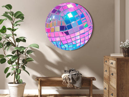 Rundes Bild - Pink disco ball