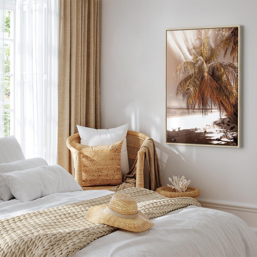 Leinwandbild - Palm Shadow (1 Part) Vertical