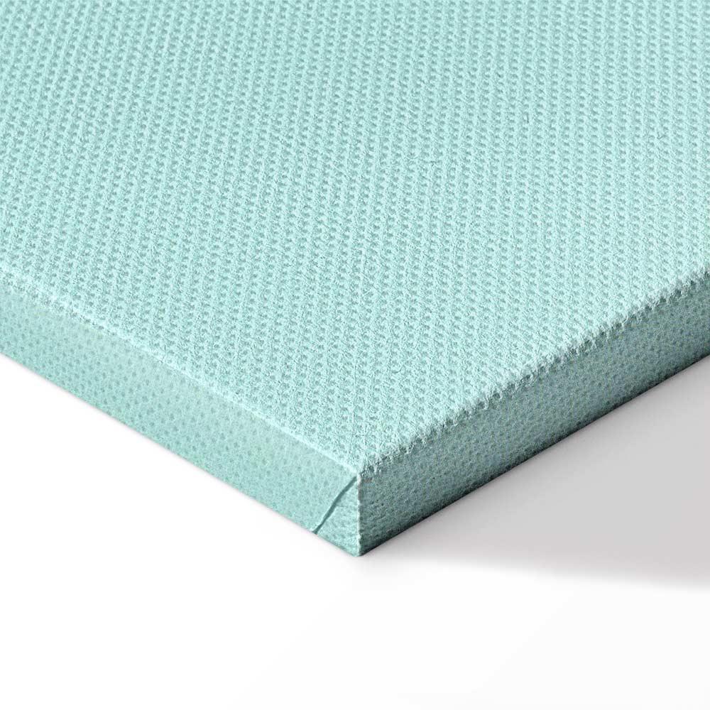 Leinwandbild - Metallic Form - Abstract Sculpture on a Mint Background with a Purple Halo