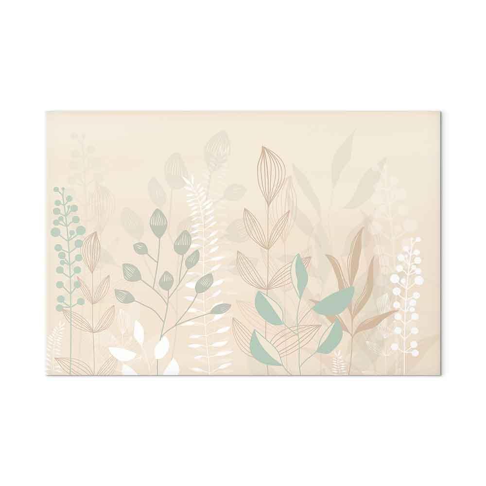 Leinwandbild - Morning in the Meadow - Various Pastel Plants on a Beige Background