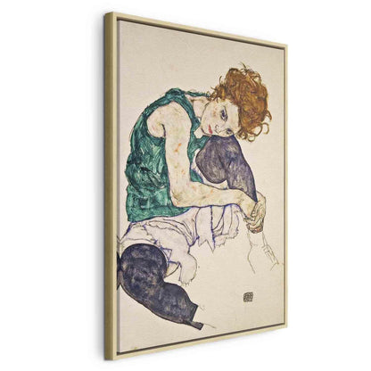 Leinwandbild - Seated Woman with Legs Drawn Up Artgeist