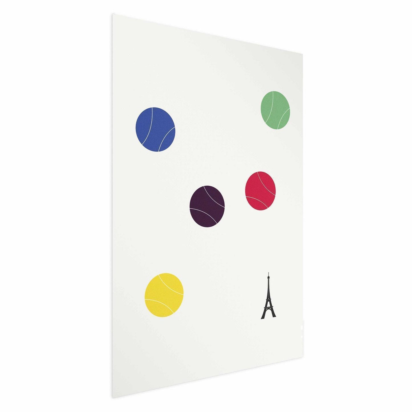 Poster - Eiffel Tower and Colorful Tennis Balls