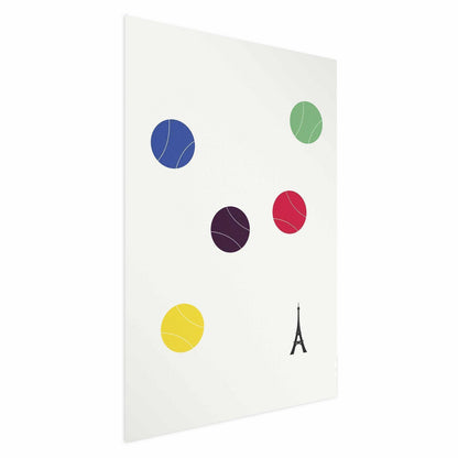 Poster - Eiffel Tower and Colorful Tennis Balls