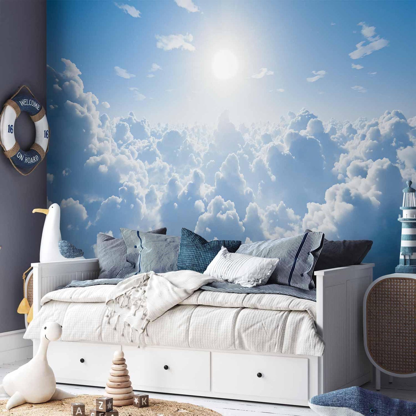 Fototapete - Heavenly Calm: Warm Rays of the Sun